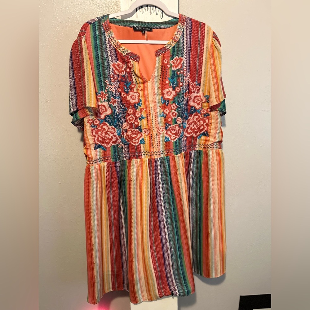 Colorful Striped Midi Dress